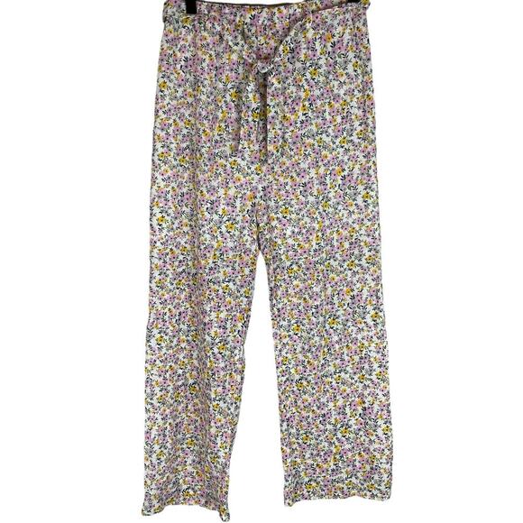Vintage Floral high rise cropped gauzy cotton belted pants - Picture 1 of 9